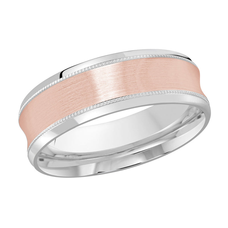 M3-688 Platinum - White / Pink Gold 7mm Satin
