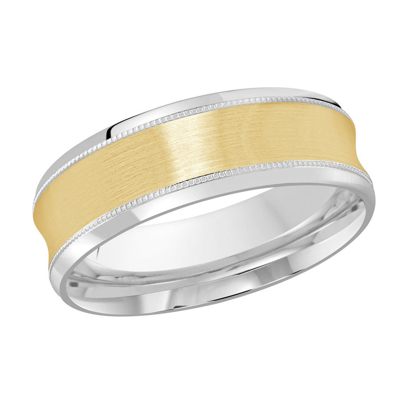 M3-688 14K - White / Yellow Gold 7mm Satin
