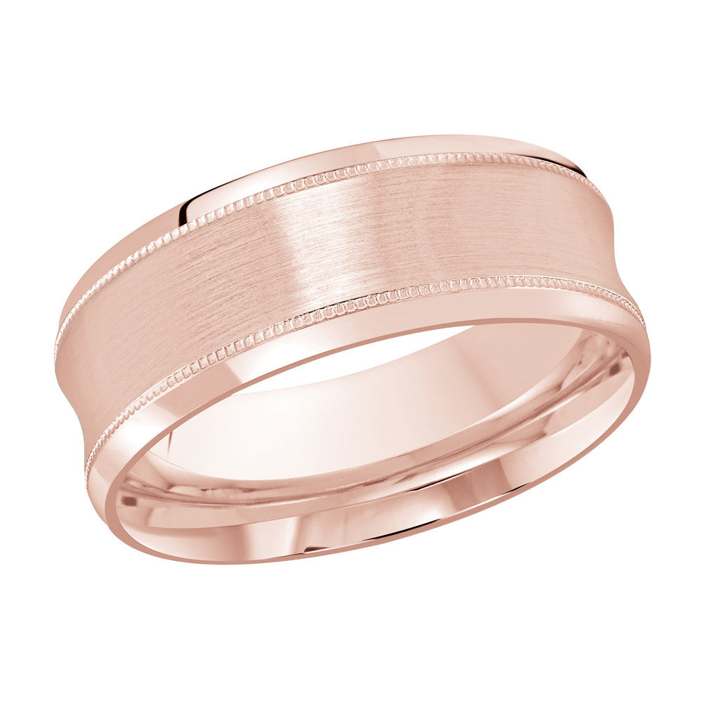 M3-688 10K - Pink Gold 8mm Satin