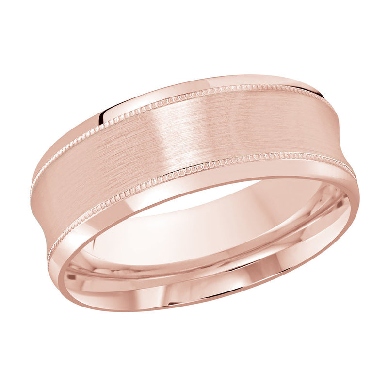 M3-688 14K - Pink Gold 8mm Satin