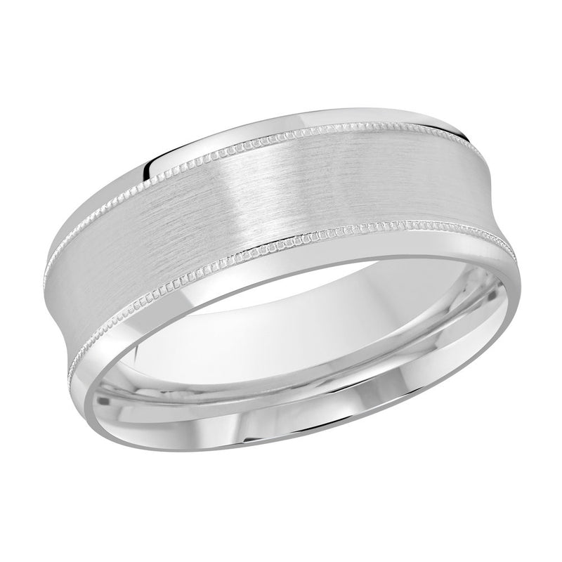 M3-688 18K - White Gold 8mm Satin