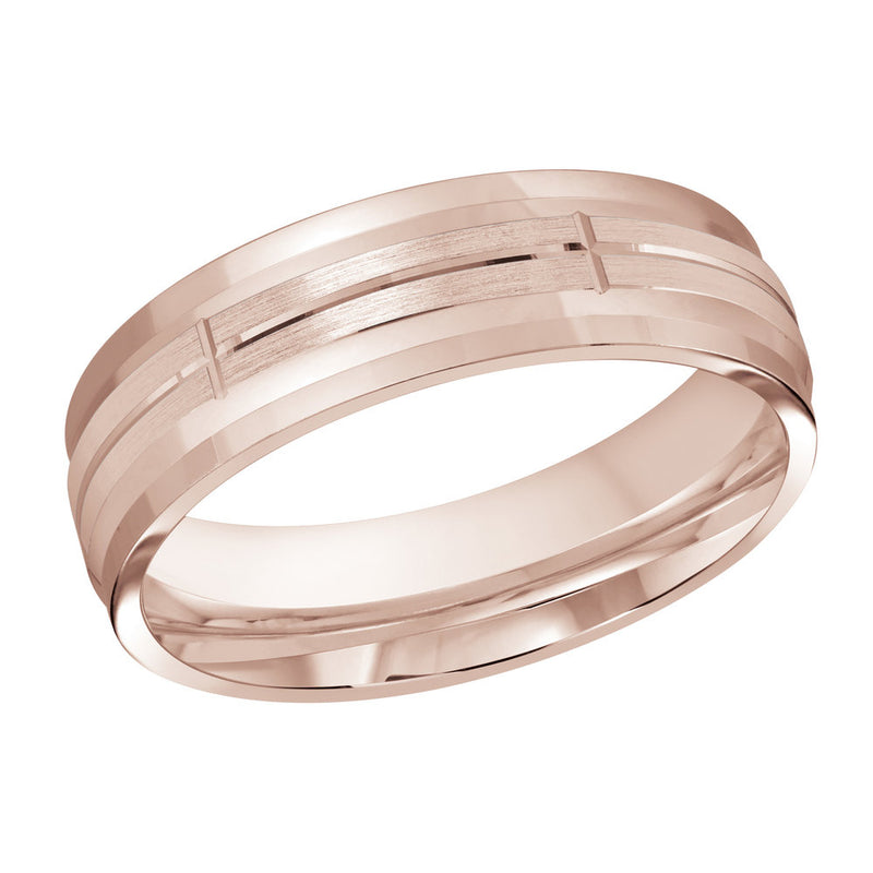 M3-693 14K - Pink Gold 6mm Satin