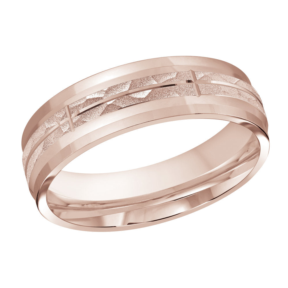 M3-693 Platinum - Pink Gold 6mm Hammered