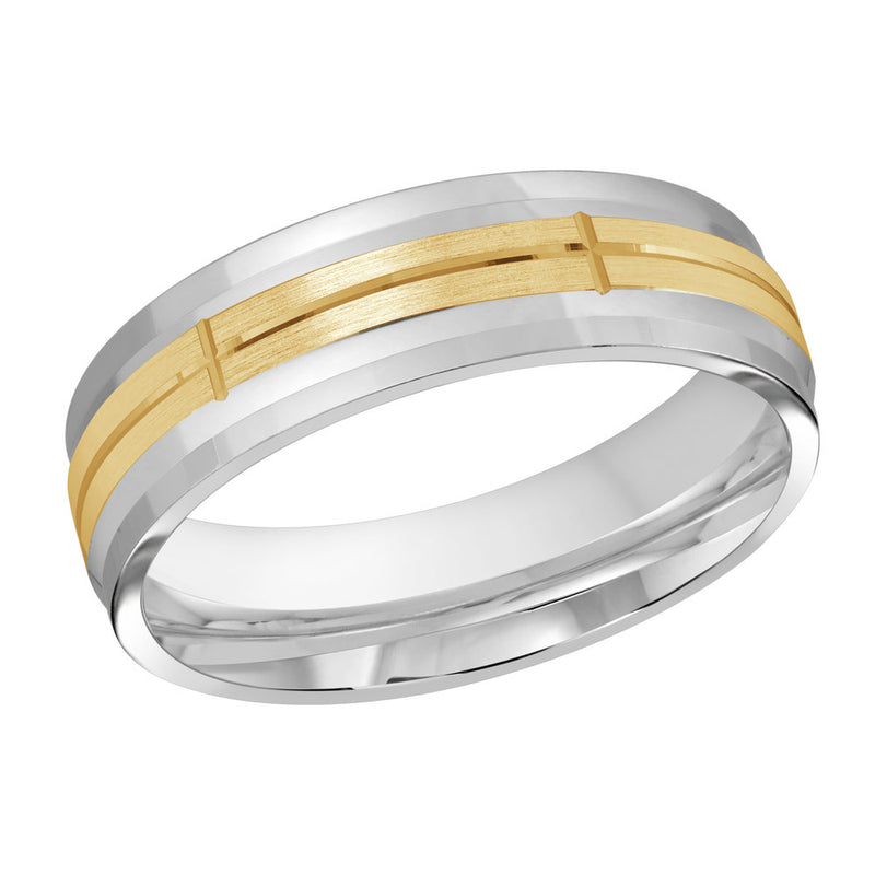 M3-693 10K - White / Yellow Gold 6mm Satin