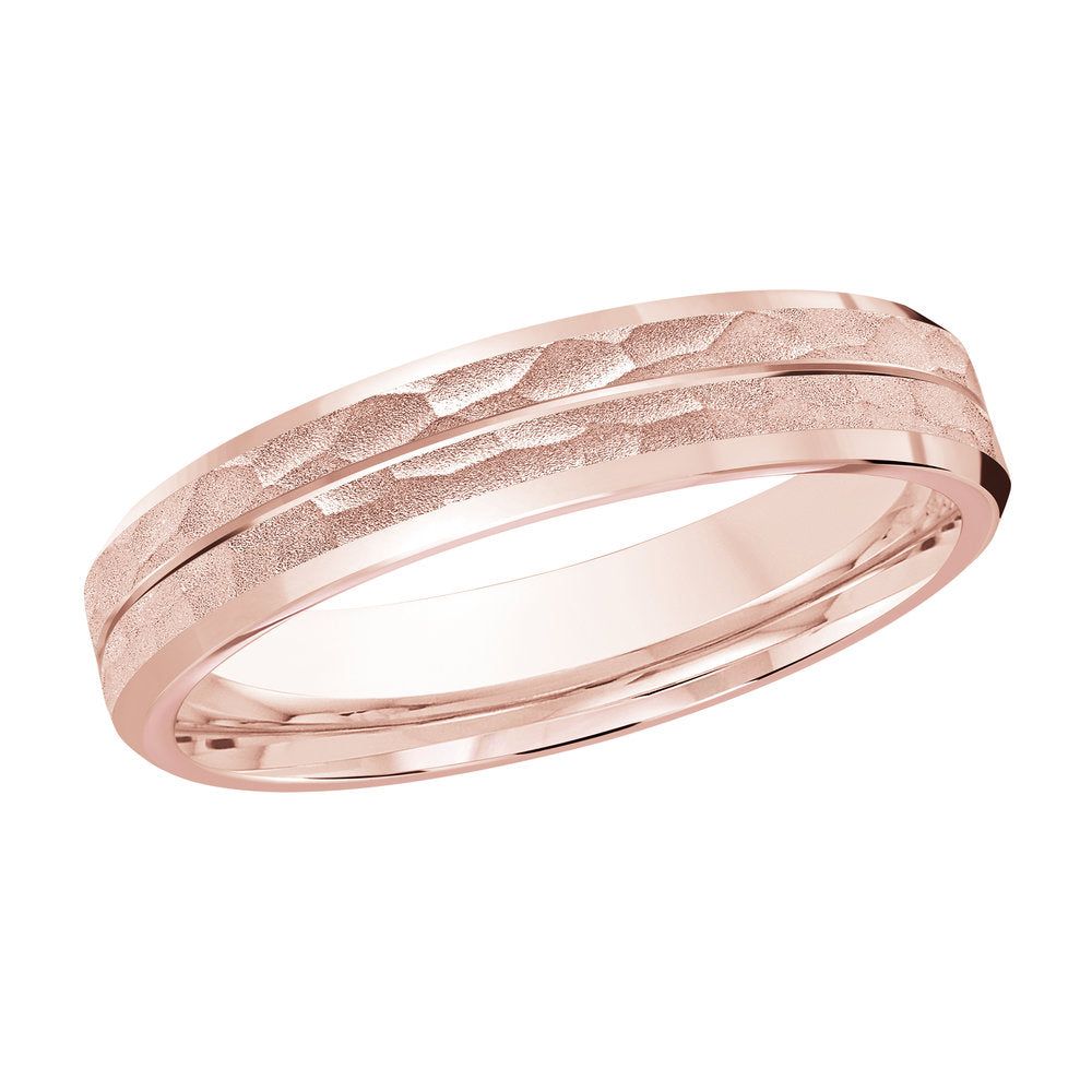 M3-697 14K - Pink Gold 4mm Hammered