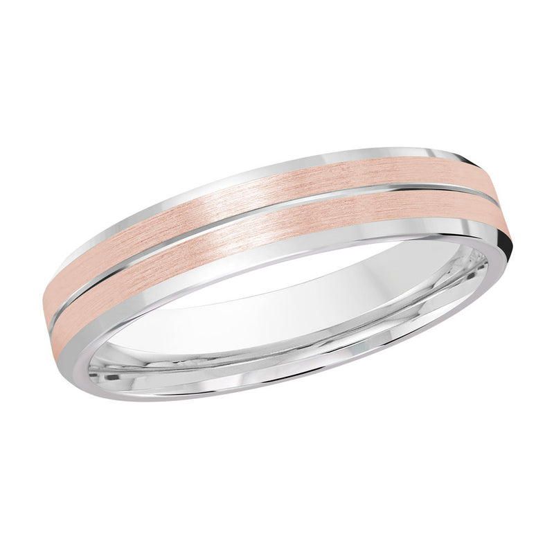 M3-697 18K - White / Pink Gold 4mm Satin