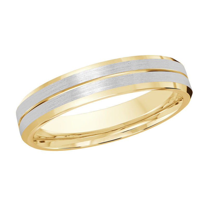 M3-697 14K - Yellow / White Gold 4mm Satin