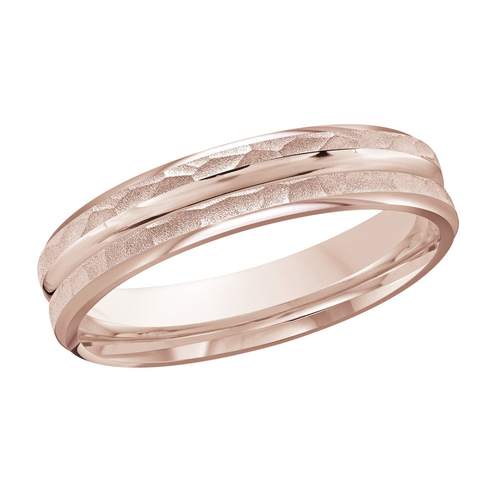 M3-721 10K - Pink Gold 4mm Hammered