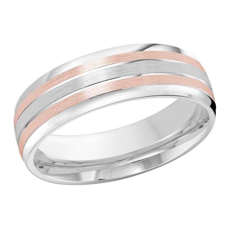 M3-722 14K - White / Pink Gold 7mm Satin