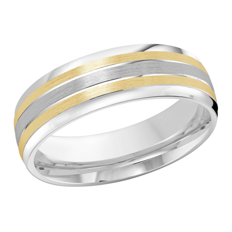 M3-722 10K - White / Yellow Gold 7mm Satin