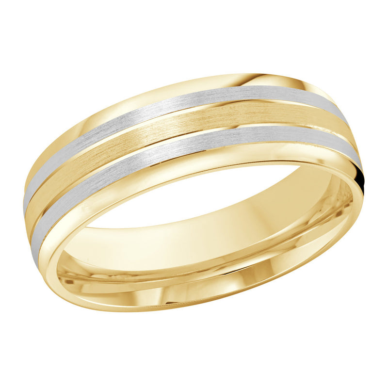 M3-722 10K - Yellow / White Gold 7mm Satin