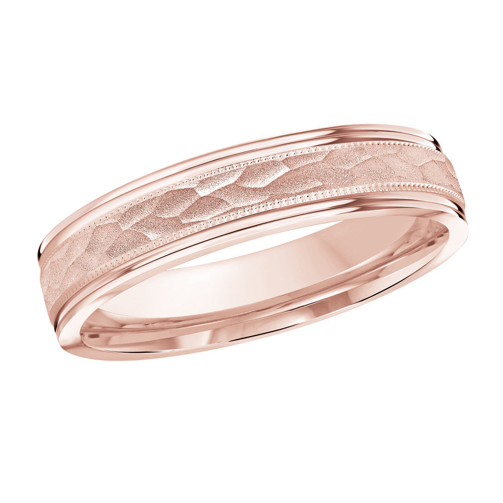M3-738 14K - Pink Gold 4mm Hammered