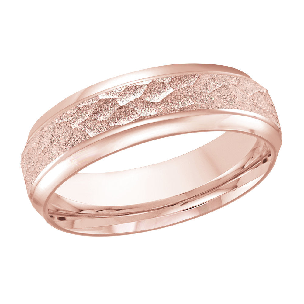 M3-810 Platinum - Pink Gold 7mm Hammered
