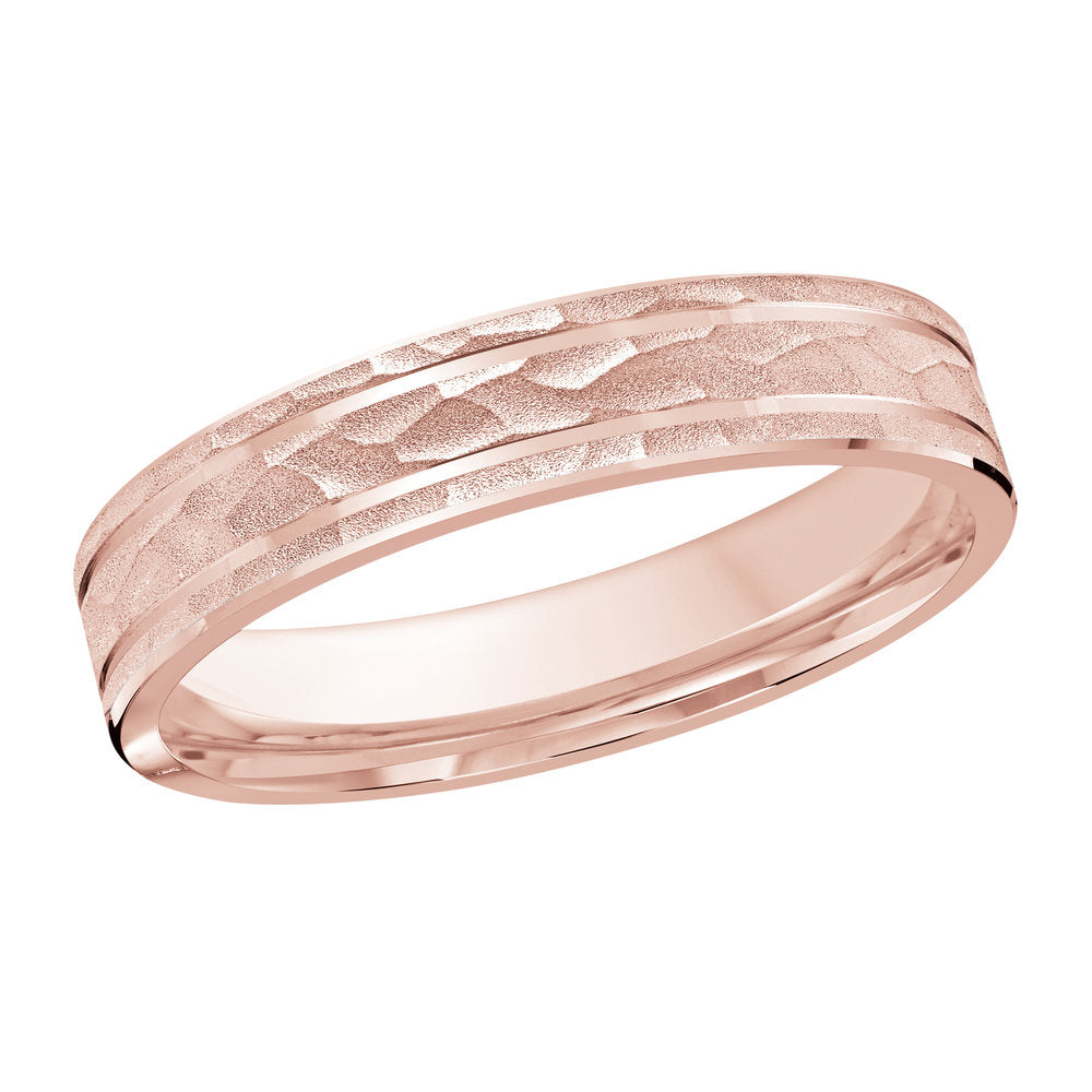 M3-962 14K - Pink Gold 4mm Hammered