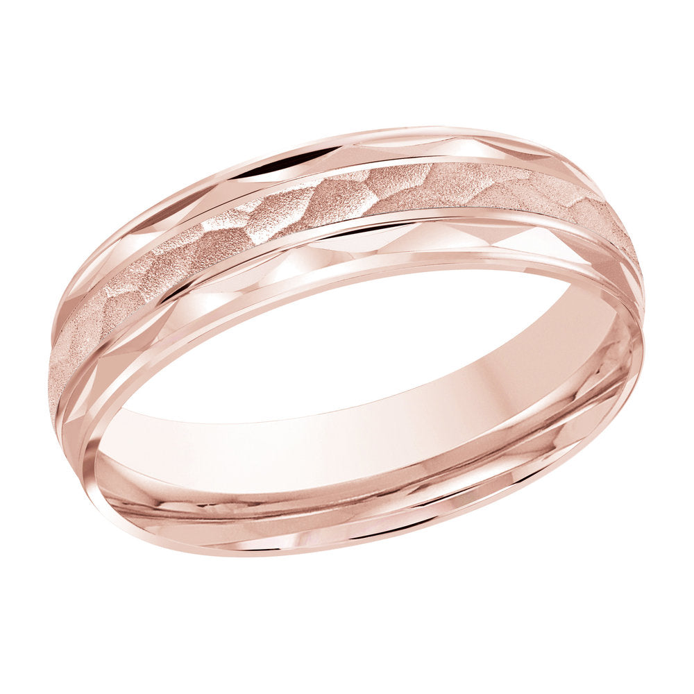 M3-972 Platinum - Pink Gold 6mm Hammered