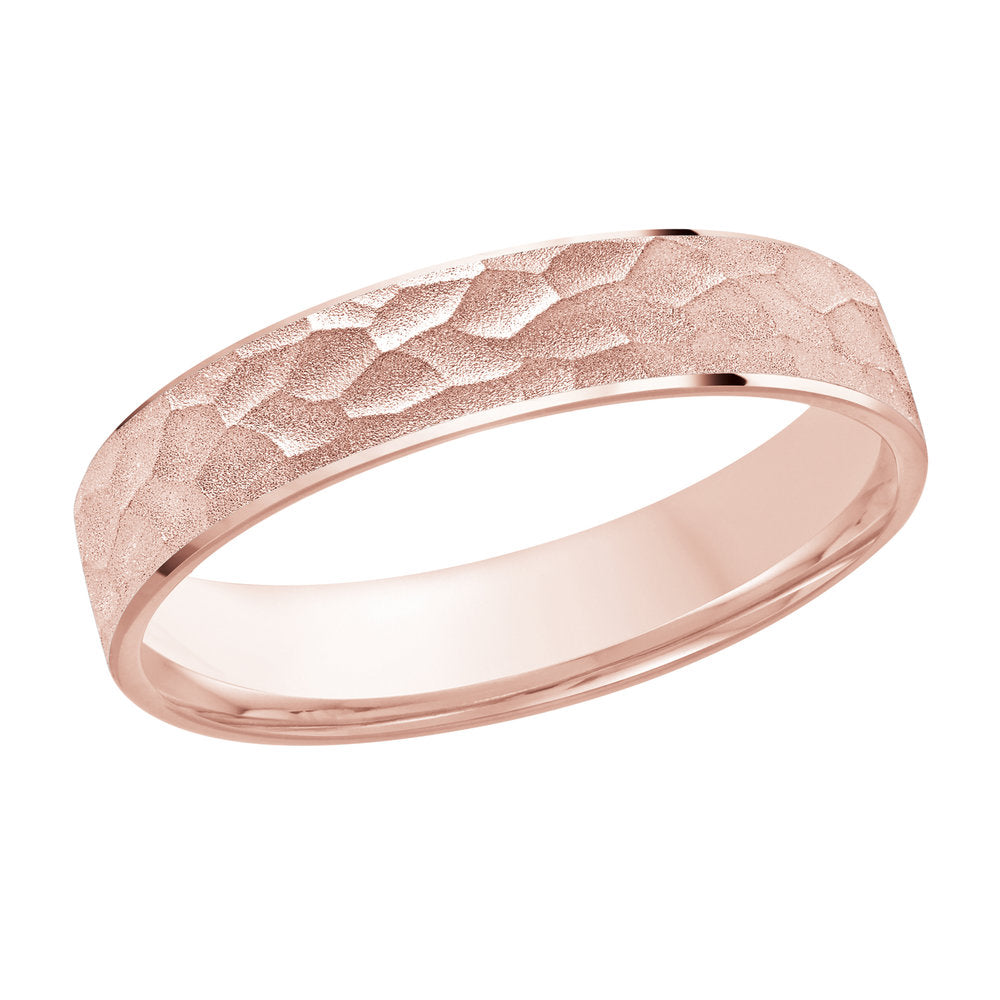 M3-974 18K - Pink Gold 4mm Hammered