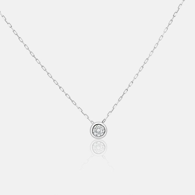 Bezel set solitaire diamond pendant