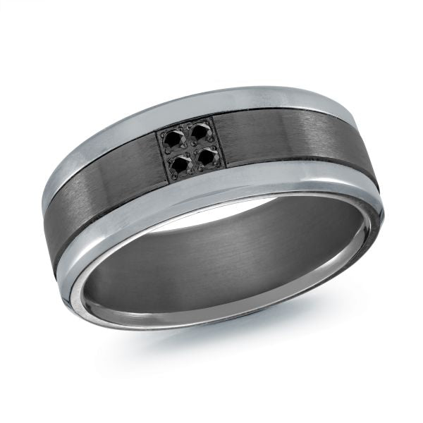 TANT-054 Tantalum 8mm - Black with Diamonds