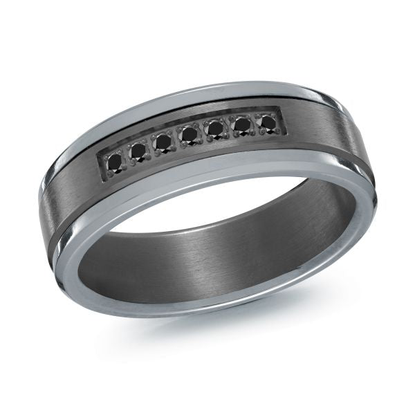 TANT-055 Tantalum 7mm - Black with Diamonds