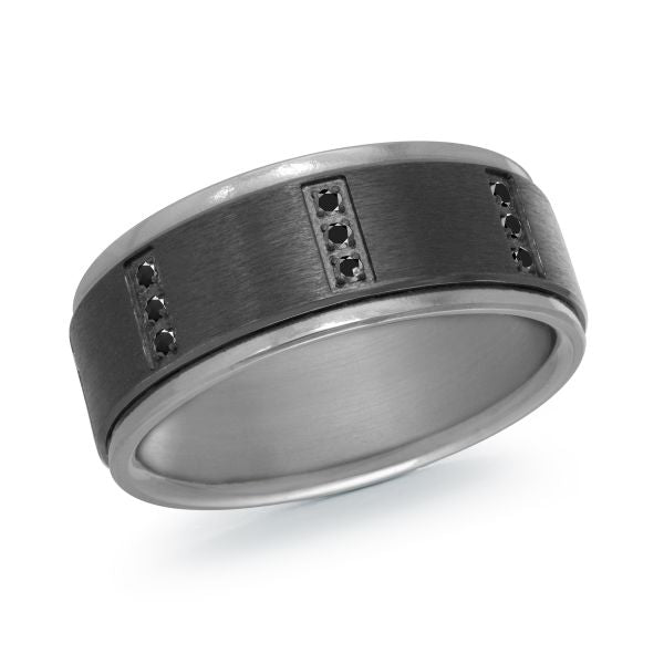 TANT-065 Tantalum 9mm - Black with Diamonds