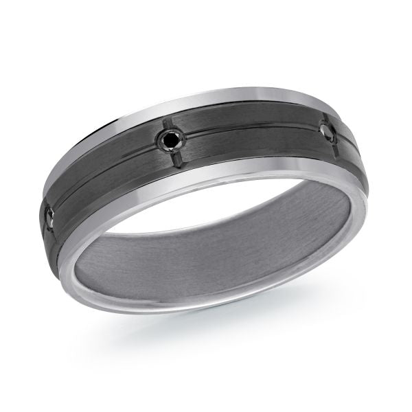 TANT-067 Tantalum 7mm - Black with Diamonds