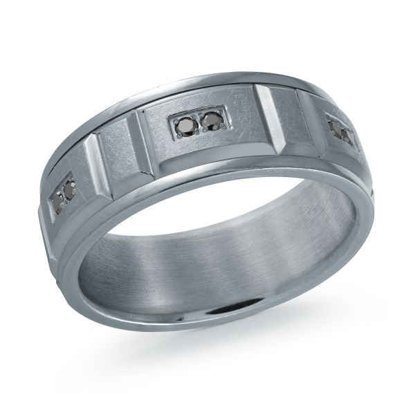 TANT-103 Tantalum 8mm - Black with Diamonds