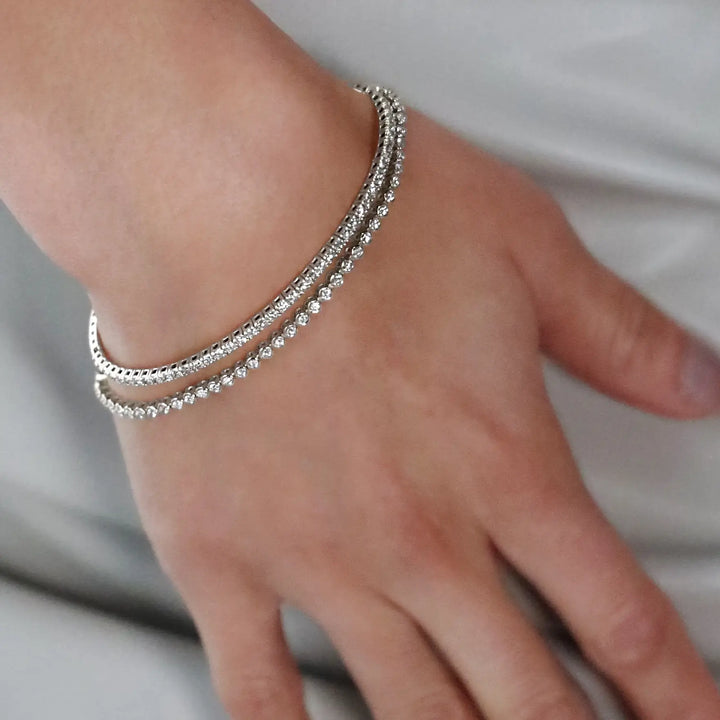 Bracelet237 one 14k white gold flex tennis bracelet with d=.93