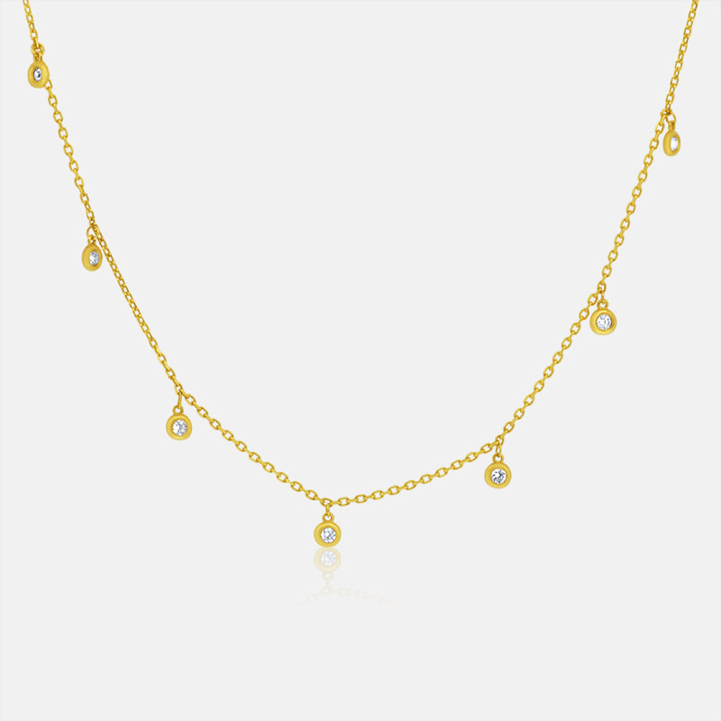 Women's Diamond by the yard necklace in 14K yellow gold with .37ct diamond