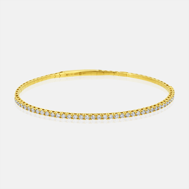 Diamond Flex Bangle in 14k yellow with 1.04 carat of diamonds