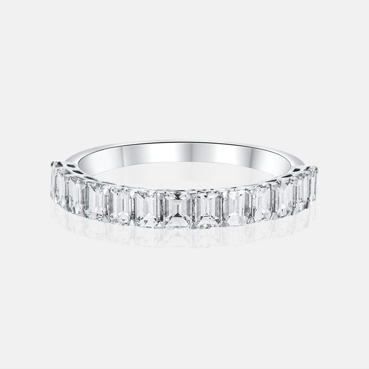 14k white gold Emerald Cut Diamond band with 1.24cts