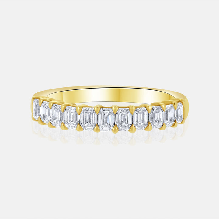 1ct Emerald Cut Diamond Wedding Band in 14K Yellow Gold
