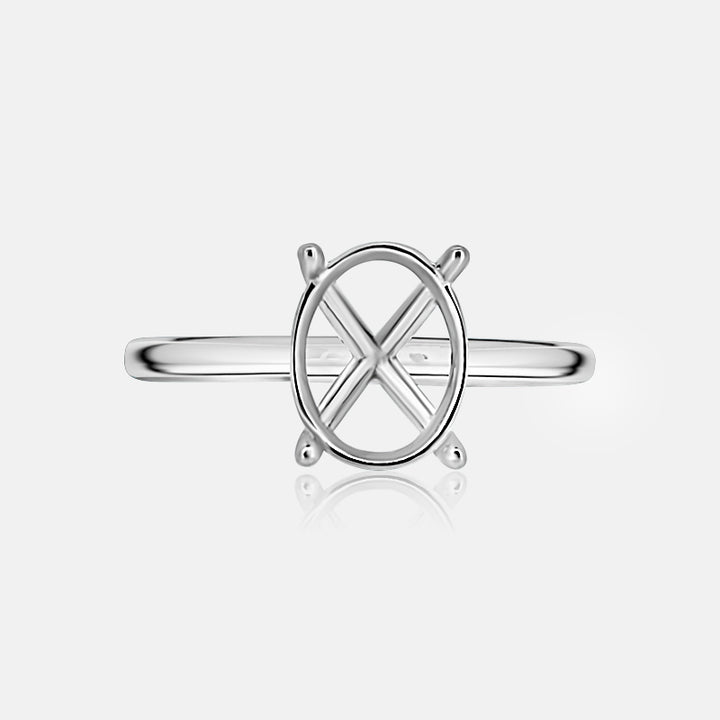 Solitaire Oval Engagement Ring in 14 Karat White Gold