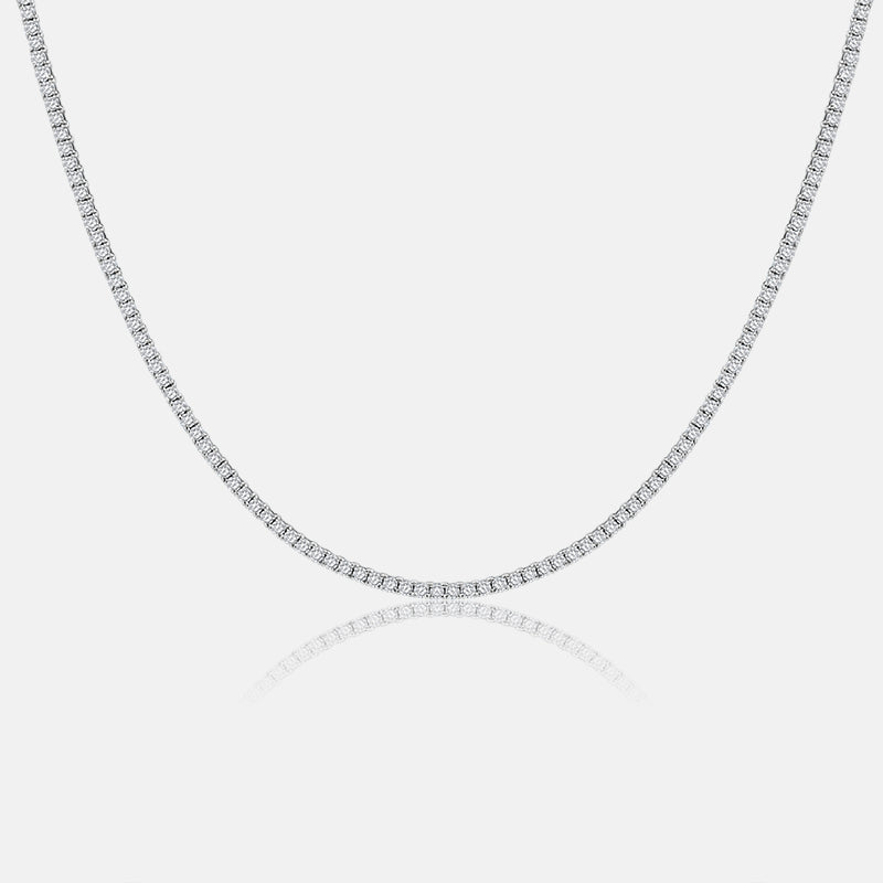 Women's Straight Line tennis necklace | 7.97 cts. 14K white gold