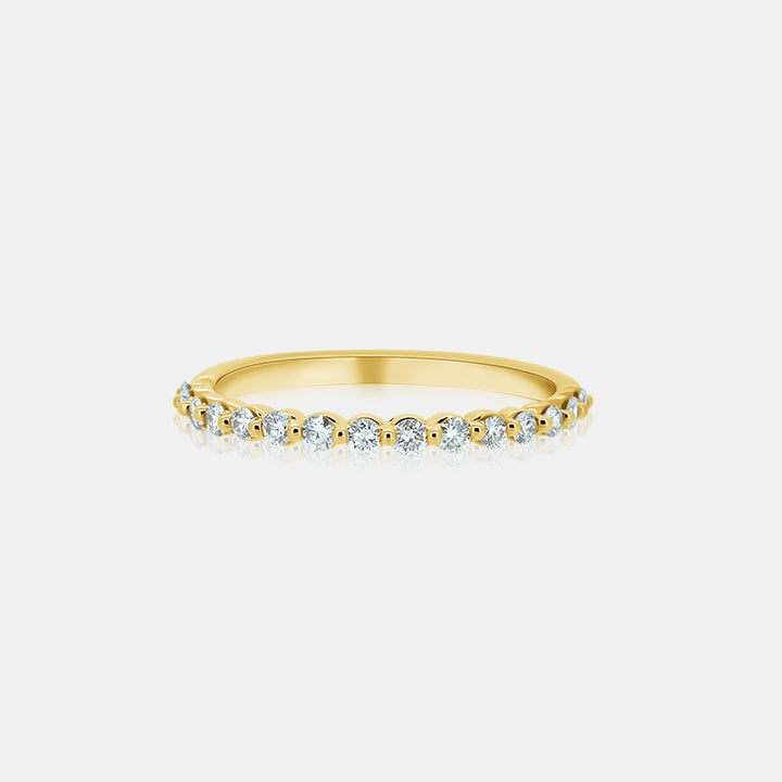 Shared Prong Ladies Band in 14K Yellow Gold with .33 Carats of Natural Round Diamonds