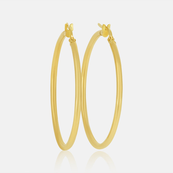 Medium Gold Hoops in 14K Yellow Gold