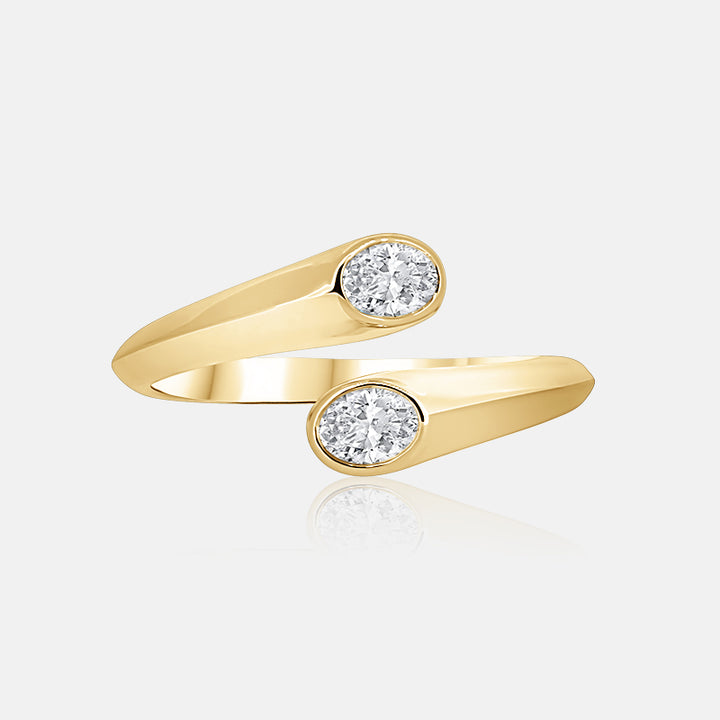 Oval Diamond Wrap Ring with .43 carat of diamonds in 14K Yellow gold
