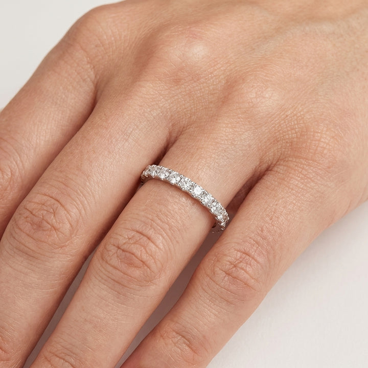 Pavé diamond band with .50 carat of natural diamonds in 14K White Gold