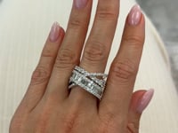 Ladies Right Hand Criss Cross Baguette Ring in 14 Karat White Gold with 2.37 Carat of Diamonds