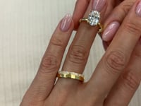 Modern Half Diamond and Gold Wedding Ring | .32carats 14K Yellow Gold