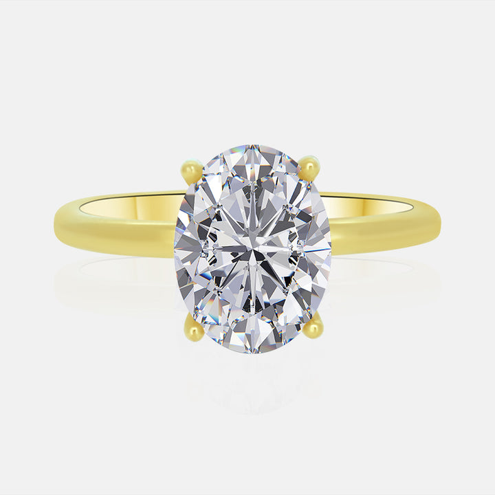 Solitaire Oval Engagement Ring in 14K Yellow Gold