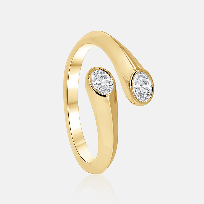 Oval Diamond Wrap Ring with .43 carat of diamonds in 14K Yellow gold