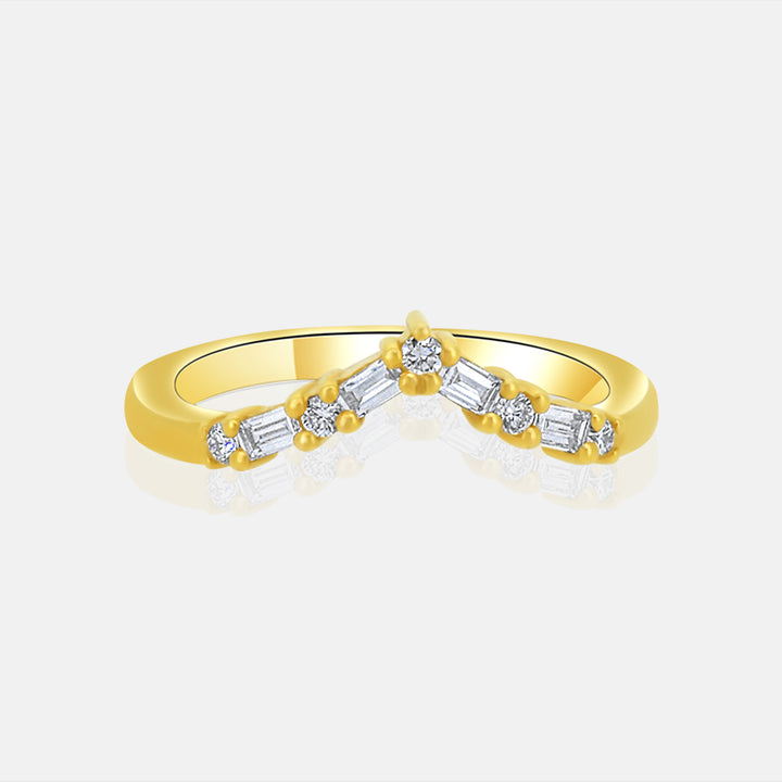 Contour Diamond Wedding Band in 14k yellow gold with .21 carats of diamonds