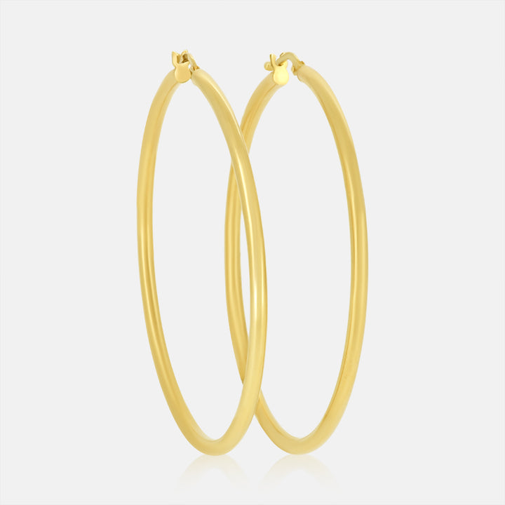 Large Gold Hoop Earrings in 14K Yellow Gold