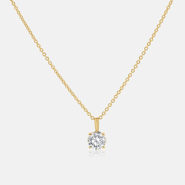 Solitaire Diamond Pendant in 14K Yellow Gold with a .57ct round diamond