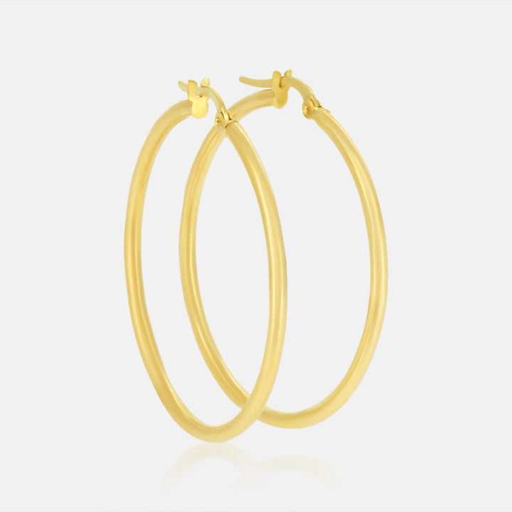 Medium Gold Hoops in 14K Yellow Gold