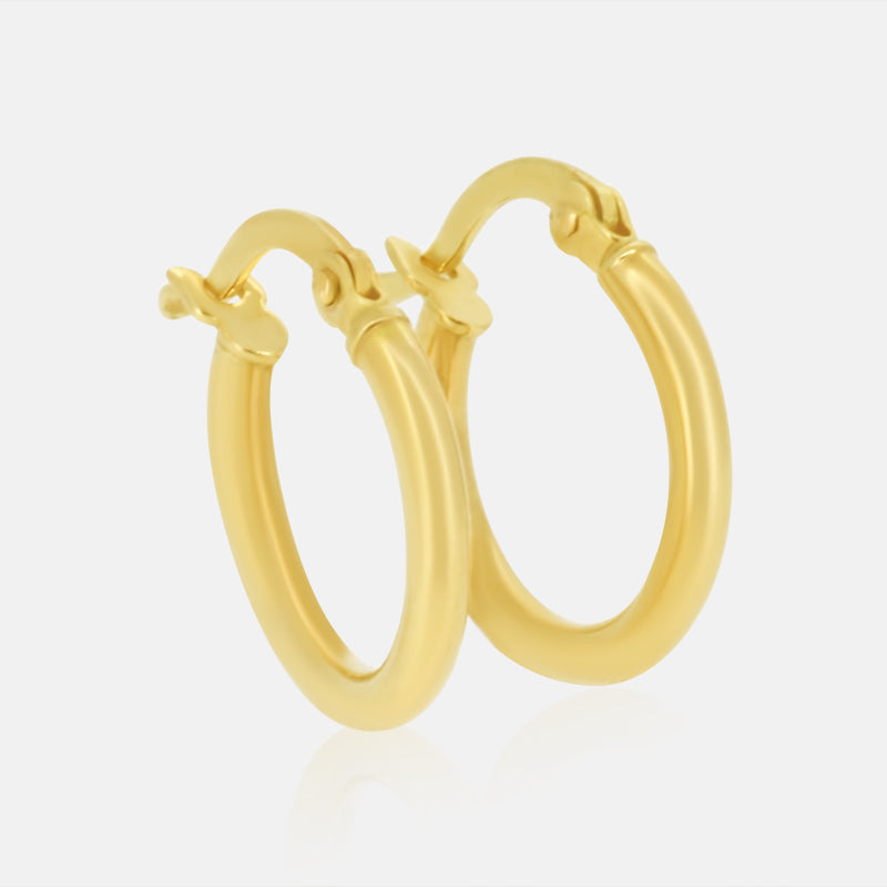 Small Gold Huggie Hoops in 14K Yellow Gold