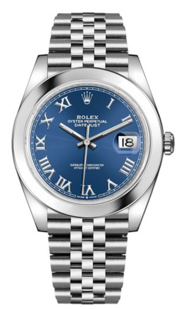 Pre-Owned Rolex Datejust 41 Blue Roman Dial on Jubilee 126300