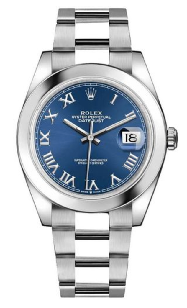 Pre-Owned Rolex Datejust 41 Blue Roman Dial on Oyster 126300