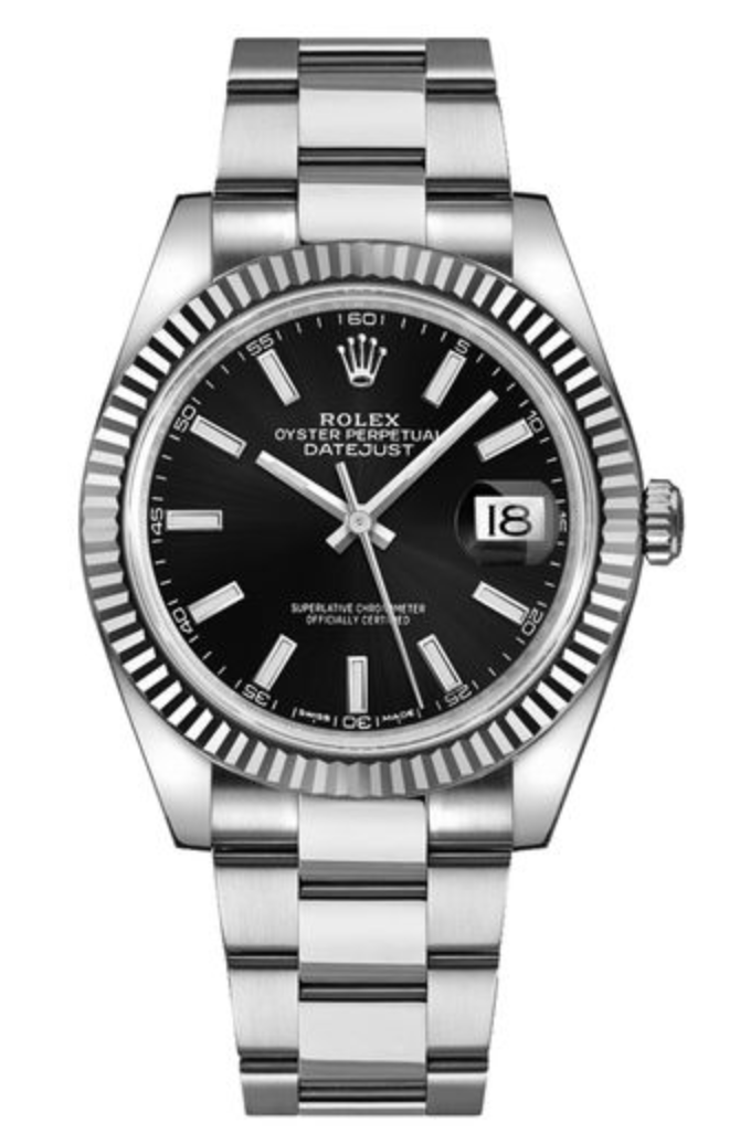 Pre-Owned Rolex Datejust 41 Black Stick Dial on Oyster 126334