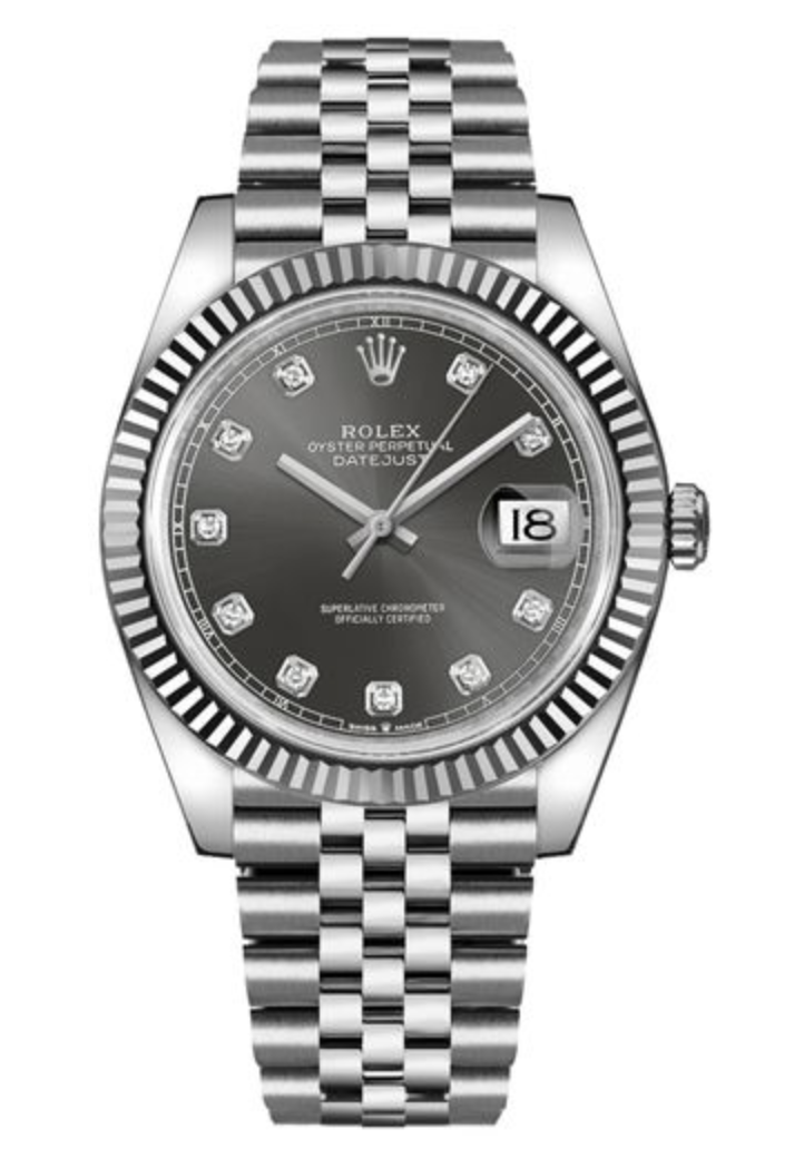 Pre-Owned Rolex Datejust 41 Rhodium Diamond Dial on Jubilee 126334